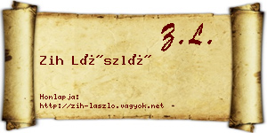 Zih László névjegykártya